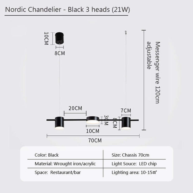 Strip Dining-room Lamp Bar Front Desk Led Chandelier