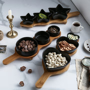 Ceramic Fruit Divided Platter, Dried Fruit Plate, Dessert Plate, Melon Seed And Nut Plate