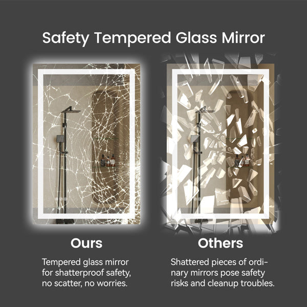 24 Inch X 36 Inch LED Bathroom Mirror