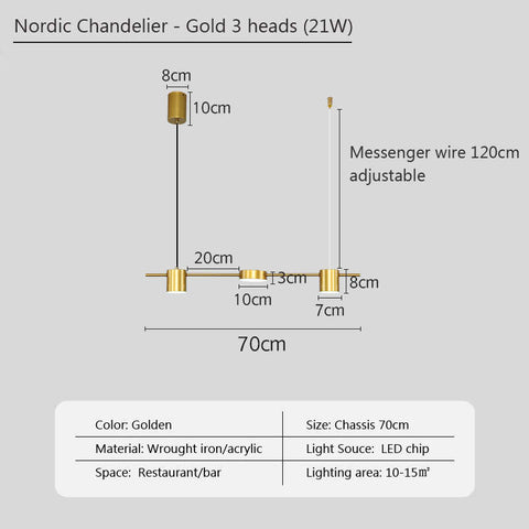 Strip Dining-room Lamp Bar Front Desk Led Chandelier