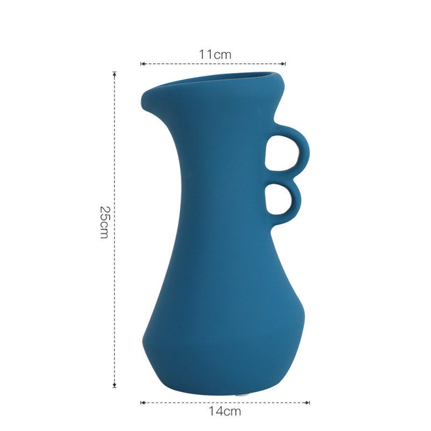 Nordic Creative Simple Ceramic Vase Decoration Living Room Dry Flower Arrangement Table Decoration Flower Color Flower