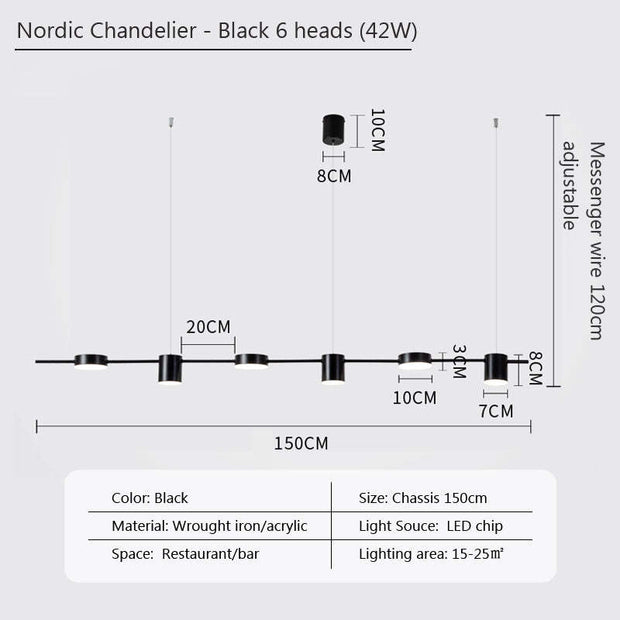 Strip Dining-room Lamp Bar Front Desk Led Chandelier