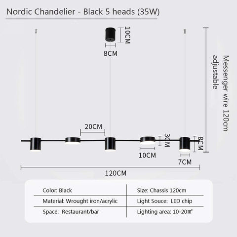 Strip Dining-room Lamp Bar Front Desk Led Chandelier